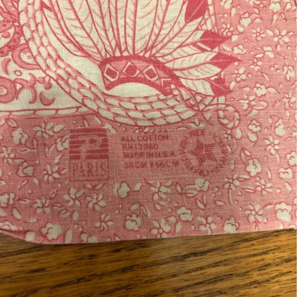 Vintage Paris Accessories Pink Cowboys and Indians Paisley 100% Cotton Bandana - Picture 5 of 10